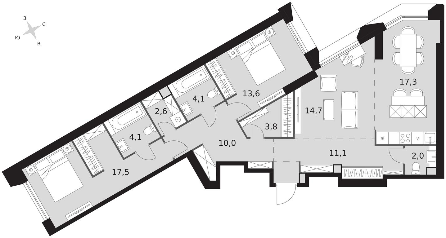 3-BD Apartment Sale, 100.8平方米 at Arkhitektor, Akademika Volgina Street, 2Д, Moscow, Russia #1 3-BD Apartment Sale, 100.8平方米 at Arkhitektor, Akademika Volgina Street, 2Д, Moscow, Russia #1