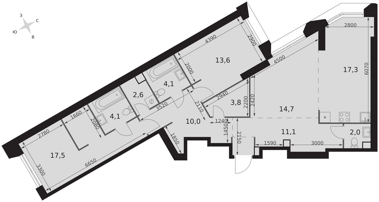3-BD Apartment Sale, 100.8平方米 at Arkhitektor, Akademika Volgina Street, 2Д, Moscow, Russia #2 3-BD Apartment Sale, 100.8平方米 at Arkhitektor, Akademika Volgina Street, 2Д, Moscow, Russia #2