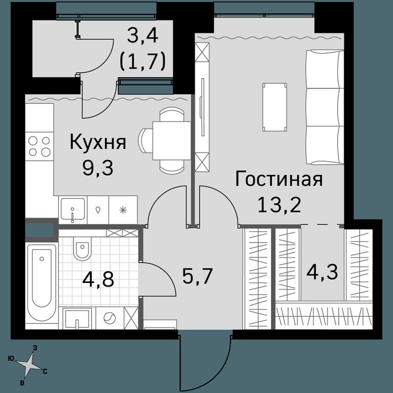 1-BD Apartment Sale, 39 sq. m. at Sky Garden, Stroitelny Drive, 9с6, Moscow, Russia #1 1-BD Apartment Sale, 39 sq. m. at Sky Garden, Stroitelny Drive, 9с6, Moscow, Russia #1
