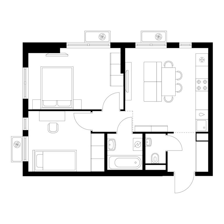 2-BD Apartment Sale, 47.7平方米 at Yauza Park, ulitsa Kolontsova, 4, Mytischi, Moscow Region, Russia #1 2-BD Apartment Sale, 47.7平方米 at Yauza Park, ulitsa Kolontsova, 4, Mytischi, Moscow Region, Russia #1