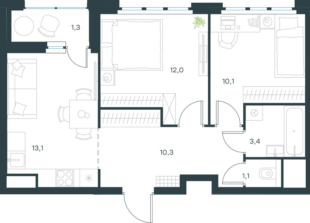 1-BD Apartment Sale, 51.3平方米 at Gorod V lesu, Gorod V Lesu Residential Complex, Village of Otradnoye, Krasnogorsk Urban District, Moscow Region, Russia #1 1-BD Apartment Sale, 51.3平方米 at Gorod V lesu, Gorod V Lesu Residential Complex, Village of Otradnoye, Krasnogorsk Urban District, Moscow Region, Russia #1