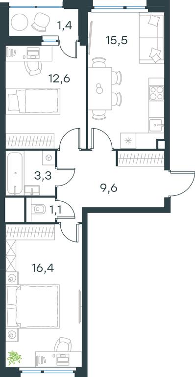 1-BD Apartment Sale, 59.9平方米 at Gorod V lesu, Gorod V Lesu Residential Complex, Village of Otradnoye, Krasnogorsk Urban District, Moscow Region, Russia #1 1-BD Apartment Sale, 59.9平方米 at Gorod V lesu, Gorod V Lesu Residential Complex, Village of Otradnoye, Krasnogorsk Urban District, Moscow Region, Russia #1