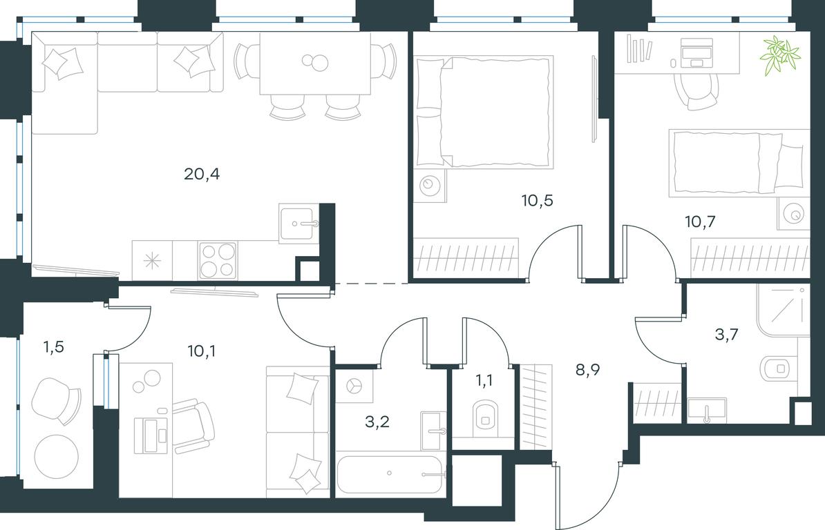 2-BD Apartment Sale, 70.1平方米 at Gorod V lesu, Gorod V Lesu Residential Complex, Village of Otradnoye, Krasnogorsk Urban District, Moscow Region, Russia #1 2-BD Apartment Sale, 70.1平方米 at Gorod V lesu, Gorod V Lesu Residential Complex, Village of Otradnoye, Krasnogorsk Urban District, Moscow Region, Russia #1