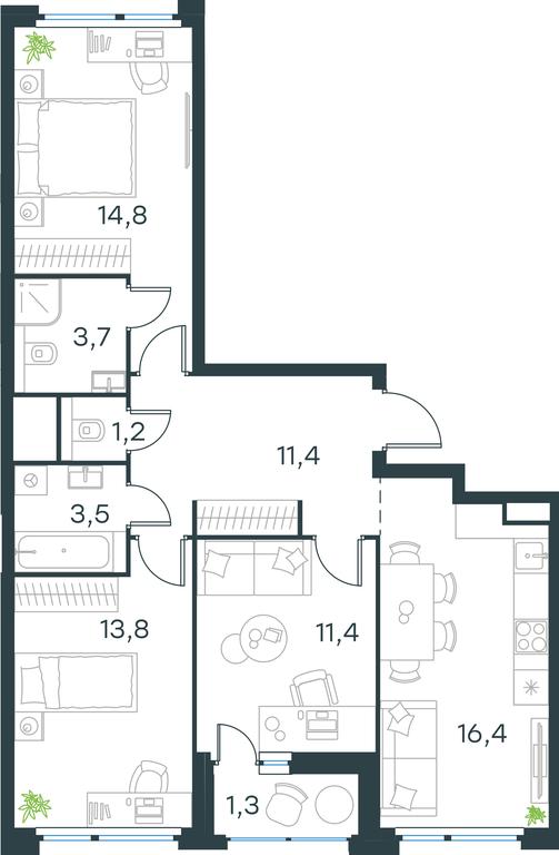 2-BD Apartment Sale, 77.5 sq. m. at Gorod V lesu, Gorod V Lesu Residential Complex, Village of Otradnoye, Krasnogorsk Urban District, Moscow Region, Russia #1 2-BD Apartment Sale, 77.5 sq. m. at Gorod V lesu, Gorod V Lesu Residential Complex, Village of Otradnoye, Krasnogorsk Urban District, Moscow Region, Russia #1