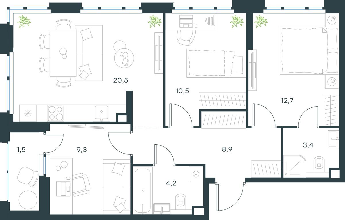 2-BD Apartment Sale, 71平方米 at Gorod V lesu, Gorod V Lesu Residential Complex, Village of Otradnoye, Krasnogorsk Urban District, Moscow Region, Russia #1 2-BD Apartment Sale, 71平方米 at Gorod V lesu, Gorod V Lesu Residential Complex, Village of Otradnoye, Krasnogorsk Urban District, Moscow Region, Russia #1