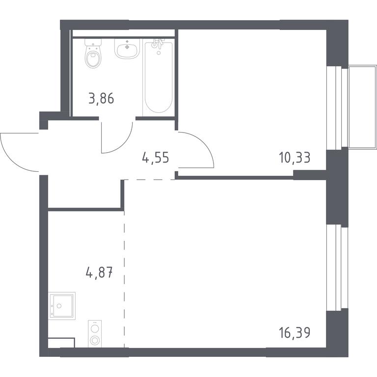 Apartment Sale, 40平方米 at Kvartal Marino, kvartal № 175, 1с1, Filimonkovskoye Municipal Formation, Moscow, Russia #1