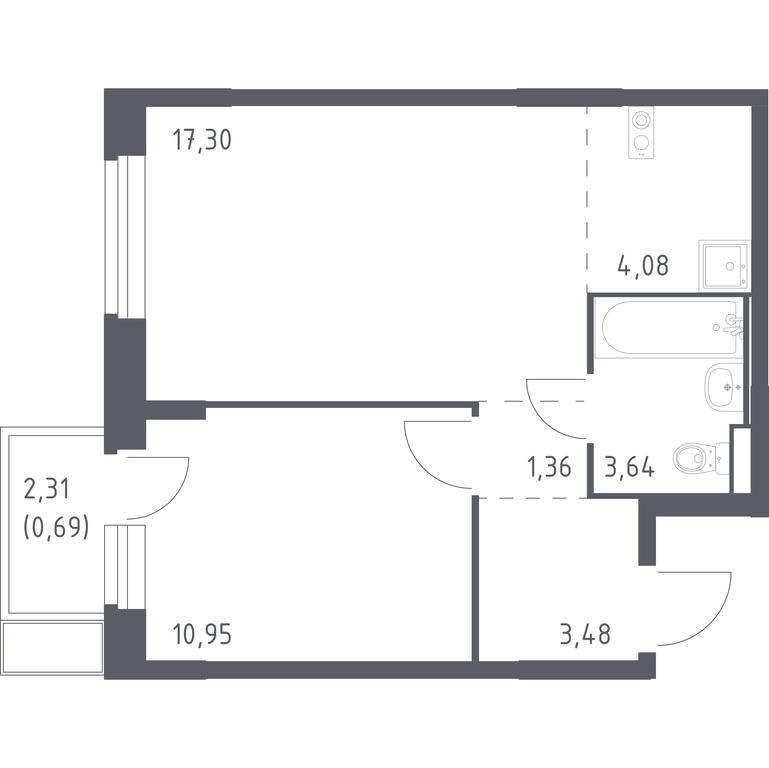 Apartment Sale, 41.5 sq. m. at Kvartal Marino, kvartal № 175, 1с1, Filimonkovskoye Municipal Formation, Moscow, Russia #1 Apartment Sale, 41.5 sq. m. at Kvartal Marino, kvartal № 175, 1с1, Filimonkovskoye Municipal Formation, Moscow, Russia #1