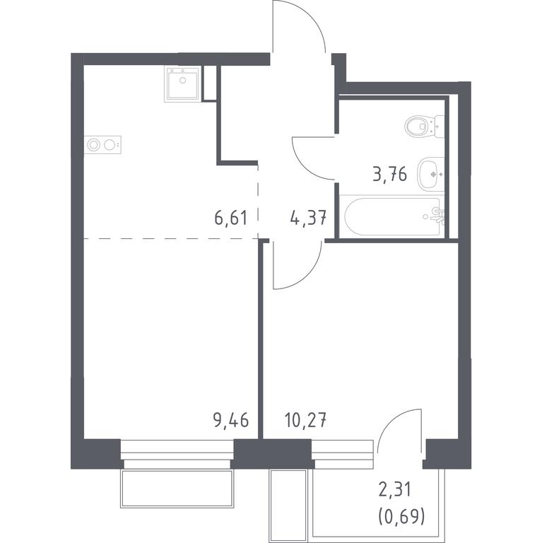 Apartment Sale, 35.16平方米 at Kvartal Marino, kvartal № 175, 1с1, Filimonkovskoye Municipal Formation, Moscow, Russia #1 Apartment Sale, 35.16平方米 at Kvartal Marino, kvartal № 175, 1с1, Filimonkovskoye Municipal Formation, Moscow, Russia #1