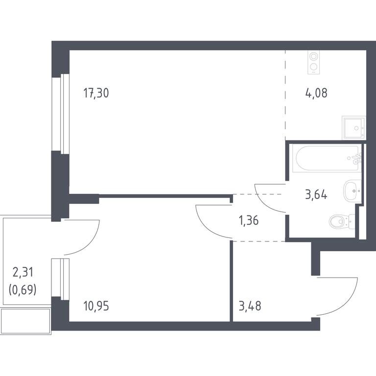 Apartment Sale, 41.5 sq. m. at Kvartal Marino, kvartal № 175, 1с1, Filimonkovskoye Municipal Formation, Moscow, Russia #1 Apartment Sale, 41.5 sq. m. at Kvartal Marino, kvartal № 175, 1с1, Filimonkovskoye Municipal Formation, Moscow, Russia #1