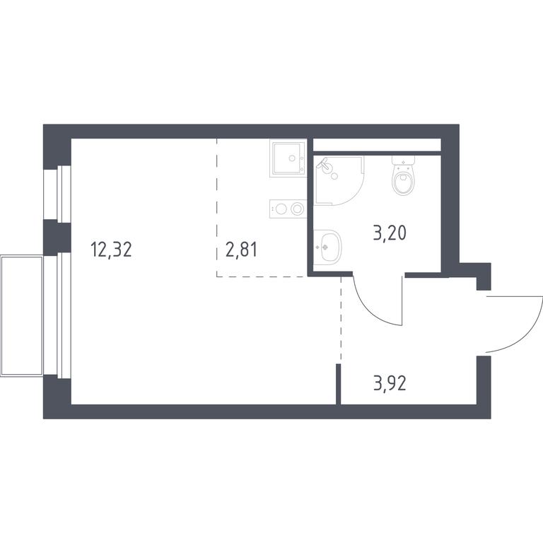 Apartment Sale, 22.25平方米 at Kvartal Marino, kvartal № 175, 1с1, Filimonkovskoye Municipal Formation, Moscow, Russia #1
