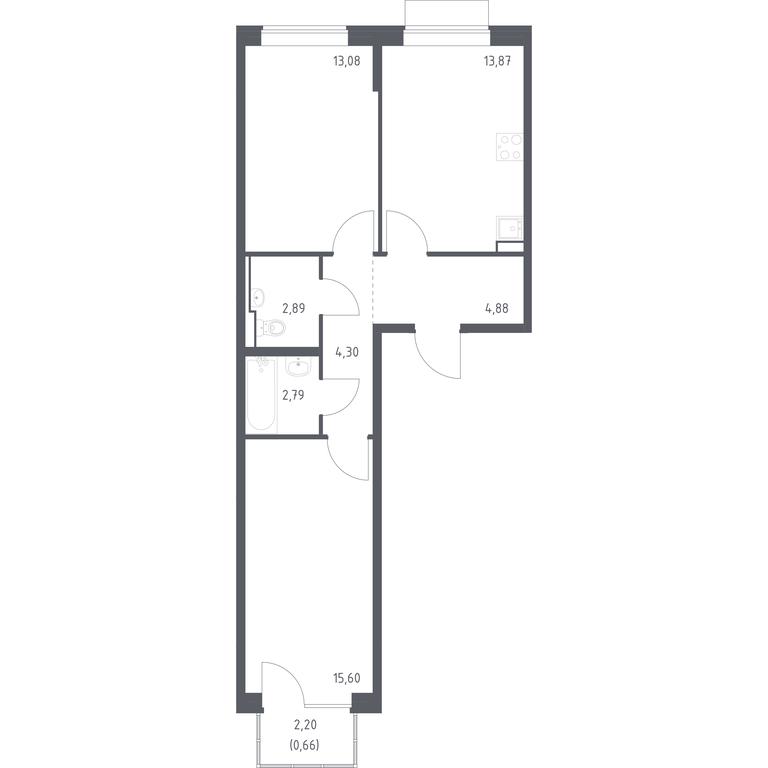 1-BD Apartment Sale, 58.07 sq. m. at Novoe Vnukovo, kvartal № 38, Kokoshkino Settlement, Moscow, Russia #1