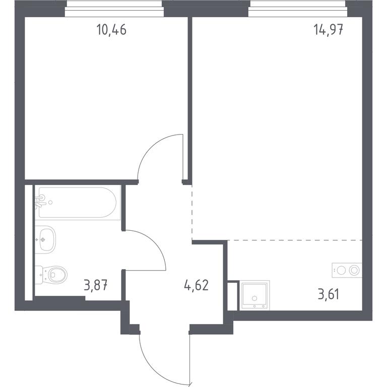 Apartment Sale, 37.53平方米 at Novoe Vnukovo, kvartal № 38, Kokoshkino Settlement, Moscow, Russia #1 Apartment Sale, 37.53平方米 at Novoe Vnukovo, kvartal № 38, Kokoshkino Settlement, Moscow, Russia #1