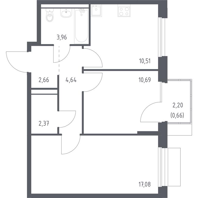 1-BD Apartment Sale, 52.57平方米 at Novoe Vnukovo, kvartal № 38, Kokoshkino Settlement, Moscow, Russia #1 1-BD Apartment Sale, 52.57平方米 at Novoe Vnukovo, kvartal № 38, Kokoshkino Settlement, Moscow, Russia #1