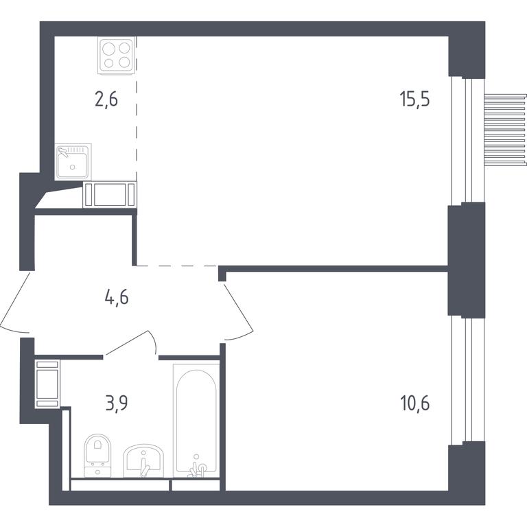Apartment Sale, 36.8 sq. m. at Mytishchi Park, Silikatnaya ulitsa, 41к3, Mytischi, Moscow Region, Russia #1 Apartment Sale, 36.8 sq. m. at Mytishchi Park, Silikatnaya ulitsa, 41к3, Mytischi, Moscow Region, Russia #1