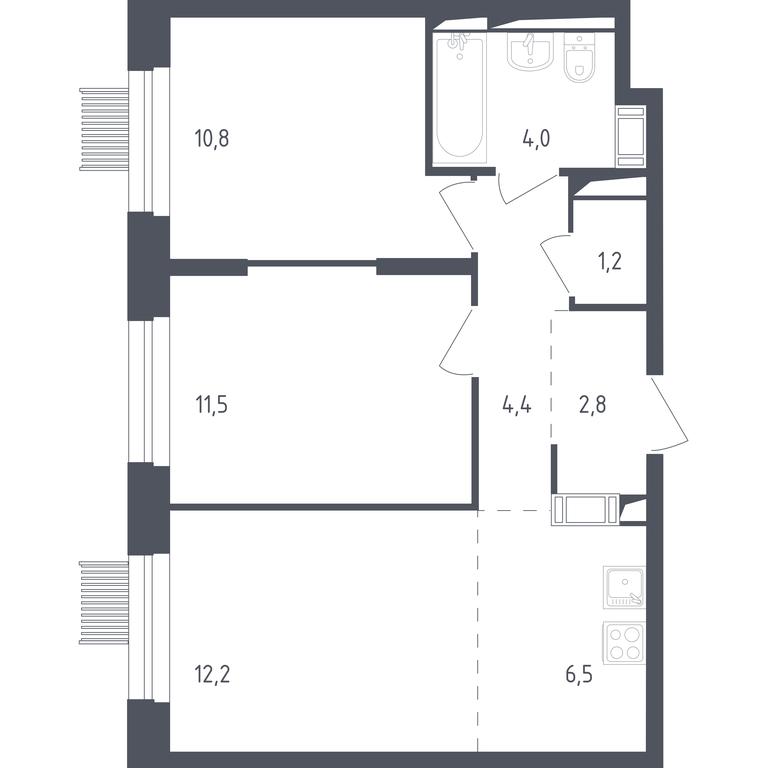 1-BD Apartment Sale, 52.2平方米 at Mytishchi Park, Silikatnaya ulitsa, 41к3, Mytischi, Moscow Region, Russia #1 1-BD Apartment Sale, 52.2平方米 at Mytishchi Park, Silikatnaya ulitsa, 41к3, Mytischi, Moscow Region, Russia #1