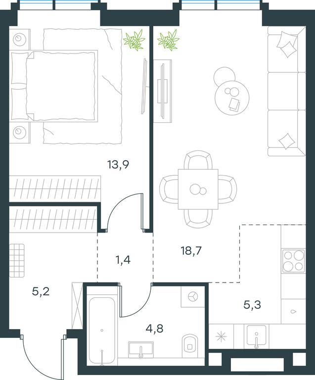 1-BD Apartment Sale, 49.3 sq. m. at Paveletskaya City, Dubininskaya Street, 59, Moscow, Russia #1 1-BD Apartment Sale, 49.3 sq. m. at Paveletskaya City, Dubininskaya Street, 59, Moscow, Russia #1