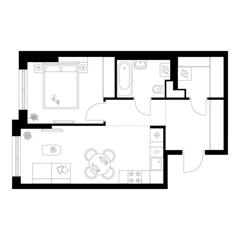1-BD Apartment Sale, 44.02 sq. m. at Ilinskie Luga, Zapovednaya Street, 1, posyolok Ilyinskoye-Usovo, Krasnogorsk City District, Moscow Region, Russia #2