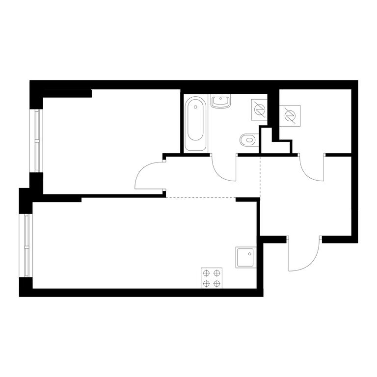 1-BD Apartment Sale, 44.02 sq. m. at Ilinskie Luga, Zapovednaya Street, 1, posyolok Ilyinskoye-Usovo, Krasnogorsk City District, Moscow Region, Russia #1