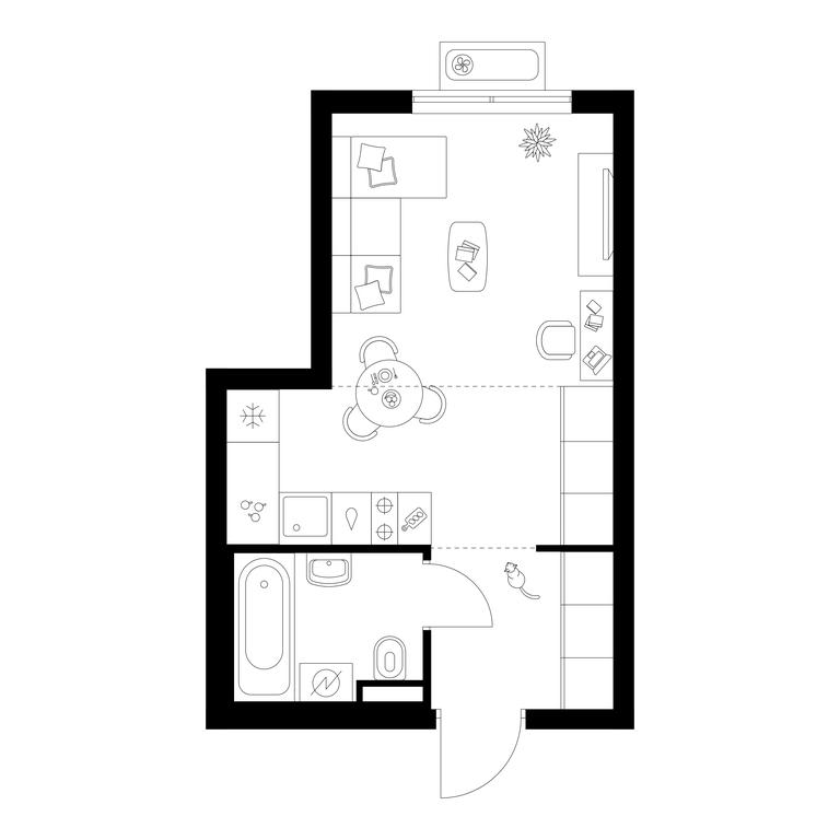 Apartment Sale, 25.2平方米 at Ilinskie Luga, Zapovednaya Street, 1, posyolok Ilyinskoye-Usovo, Krasnogorsk City District, Moscow Region, Russia #1
