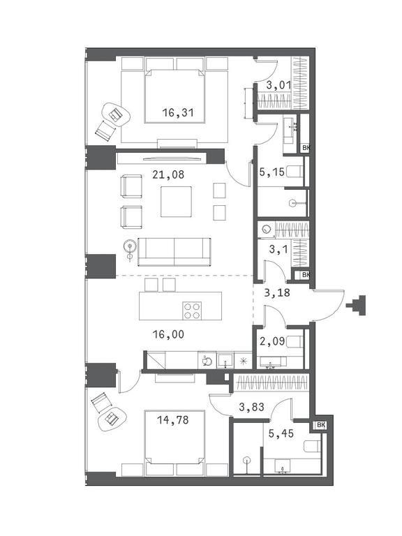 2-BD Apartment Sale, 95.31 sq. m. at Klubny dom Forum (Klubny dom Forum), Sadovaya-Sukharevskaya Street, Moscow, Russia #1 2-BD Apartment Sale, 95.31 sq. m. at Klubny dom Forum (Klubny dom Forum), Sadovaya-Sukharevskaya Street, Moscow, Russia #1