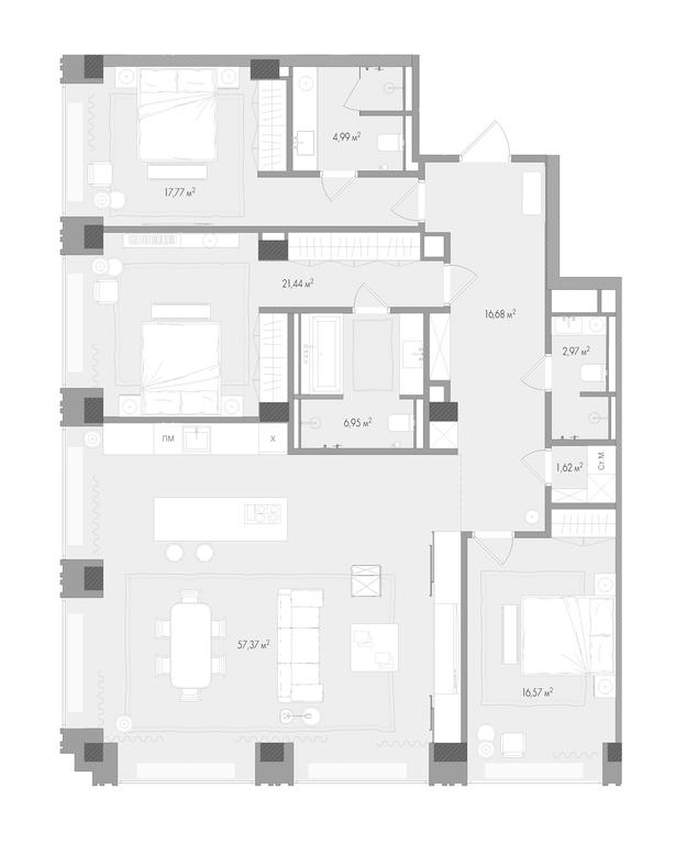 3-BD Apartment Sale, 148.33 sq. m. at Klubny dom Forum (Klubny dom Forum), Sadovaya-Sukharevskaya Street, Moscow, Russia #1 3-BD Apartment Sale, 148.33 sq. m. at Klubny dom Forum (Klubny dom Forum), Sadovaya-Sukharevskaya Street, Moscow, Russia #1