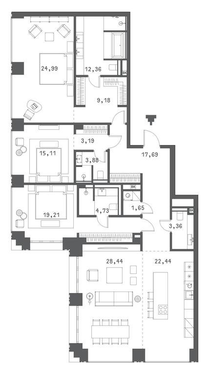 3-BD Apartment Sale, 169.76 sq. m. at Klubny dom Forum (Klubny dom Forum), Sadovaya-Sukharevskaya Street, Moscow, Russia #1 3-BD Apartment Sale, 169.76 sq. m. at Klubny dom Forum (Klubny dom Forum), Sadovaya-Sukharevskaya Street, Moscow, Russia #1