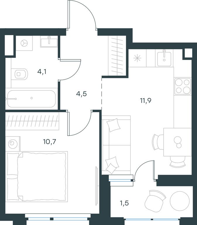 Apartment Sale, 32.7 sq. m. at Gorod V lesu, Gorod V Lesu Residential Complex, Village of Otradnoye, Krasnogorsk Urban District, Moscow Region, Russia #1 Apartment Sale, 32.7 sq. m. at Gorod V lesu, Gorod V Lesu Residential Complex, Village of Otradnoye, Krasnogorsk Urban District, Moscow Region, Russia #1