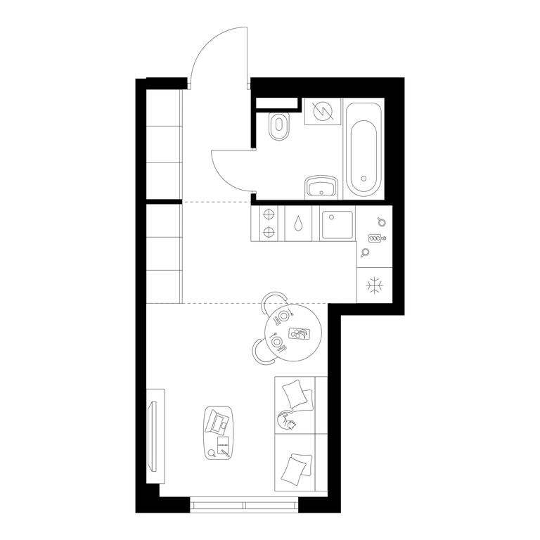Apartment Sale, 23.19平方米 at Ilinskie Luga, Zapovednaya Street, 1, posyolok Ilyinskoye-Usovo, Krasnogorsk City District, Moscow Region, Russia #1