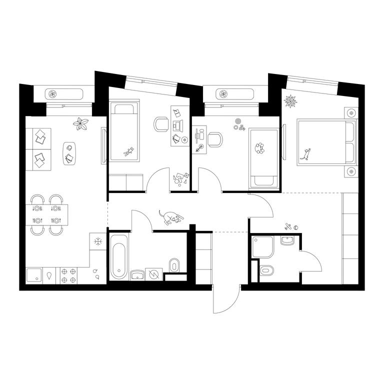 3-BD Apartment Sale, 70.2 sq. m. at Salarevo Park, Salaryevskaya Street, 8к1, Moskovskiy Settlement, Moscow, Russia #1 3-BD Apartment Sale, 70.2 sq. m. at Salarevo Park, Salaryevskaya Street, 8к1, Moskovskiy Settlement, Moscow, Russia #1