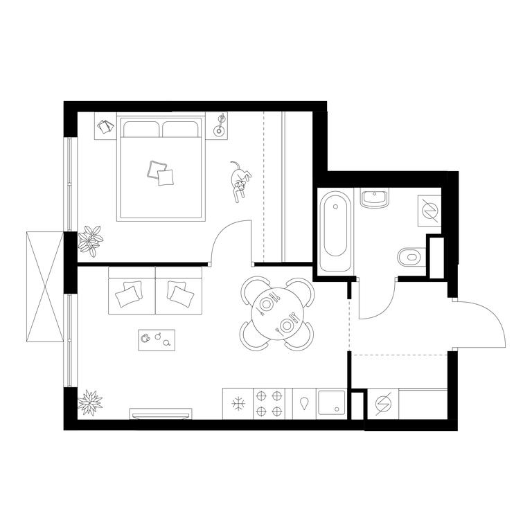 1-BD Apartment Sale, 36.1平方米 at Kavkazskiy Bulvar 51, Kavkazsky Boulevard, 51с3, Moscow, Russia #1