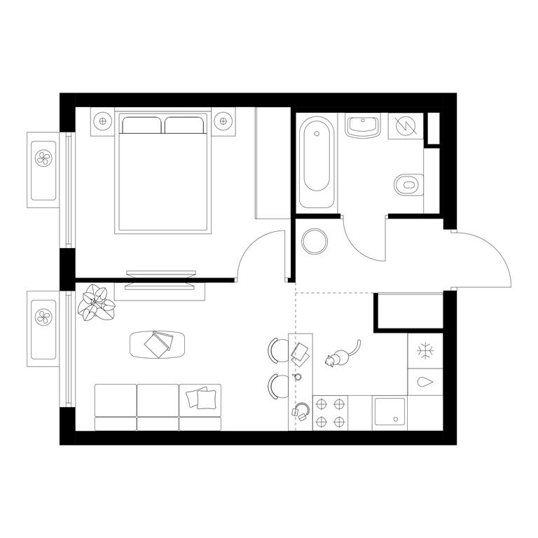 1-BD Apartment Sale, 32.6 sq. m. at Belaya Dacha Park, mikrorayon Parkovy, 1, Kotelniki, Moscow Region, Russia #1