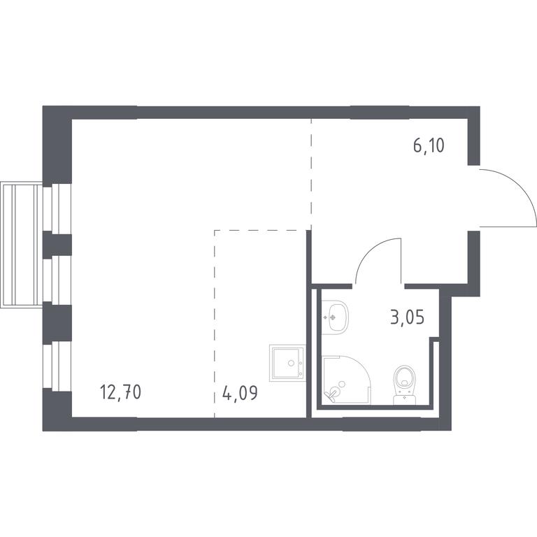 Apartment Sale, 25.8 sq. m. at Rublevskiy Kvartal, Laykovo Green Quarter, zhiloy kompleks Gorod-sobytiye Laykovo, selo Laykovo, Odintsovskiy City District, Moscow Region, Russia #1