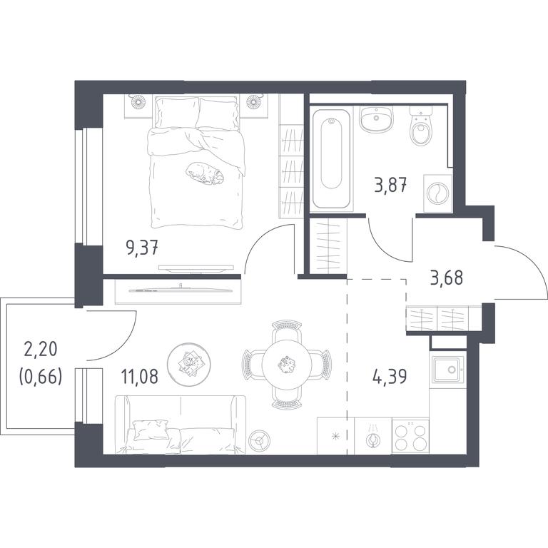 Apartment Sale, 33.05 sq. m. at Prigorod Lesnoe, Molodyozhny bulvar, 6, derevnya Misaylovo, Leninskiy City District, Moscow Region, Russia #1 Apartment Sale, 33.05 sq. m. at Prigorod Lesnoe, Molodyozhny bulvar, 6, derevnya Misaylovo, Leninskiy City District, Moscow Region, Russia #1