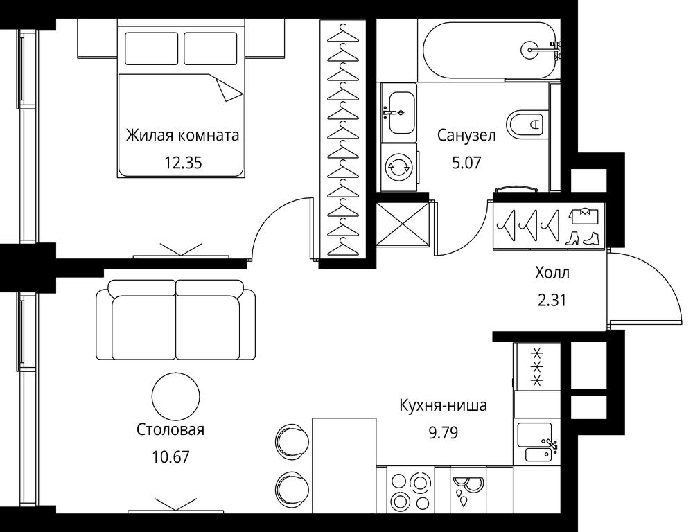 1-BD Apartment Sale, 40.19 sq. m. at City Bay, Volokolamskoye Highway, 95с3, Moscow, Russia #1 1-BD Apartment Sale, 40.19 sq. m. at City Bay, Volokolamskoye Highway, 95с3, Moscow, Russia #1