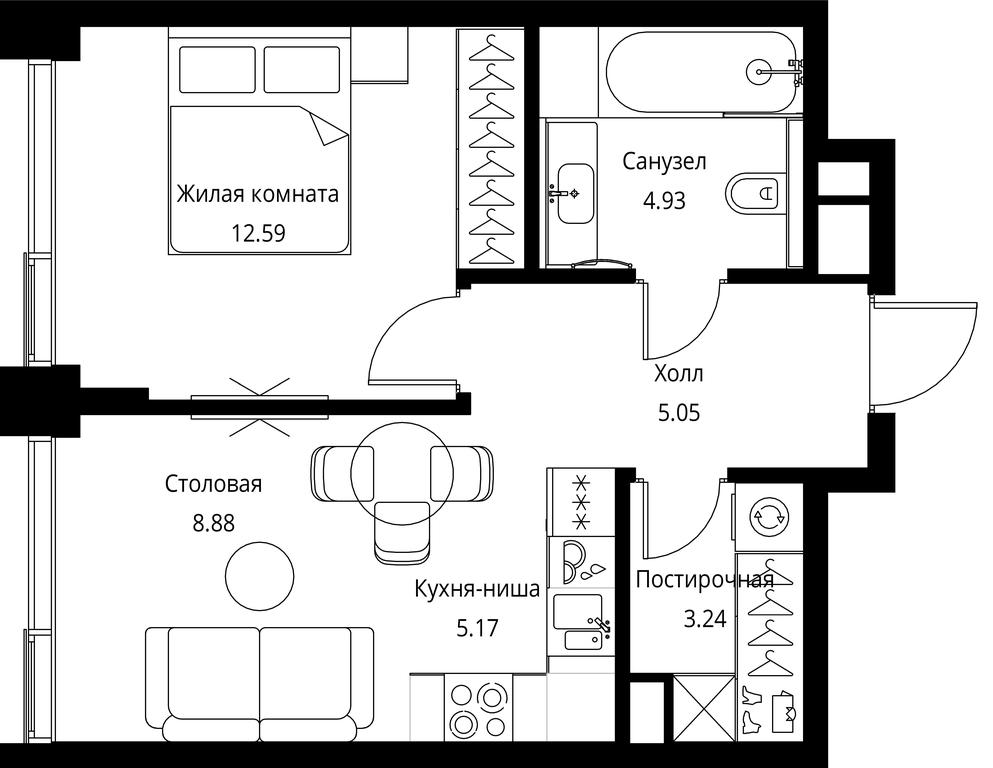 1-BD Apartment Sale, 39.86 sq. m. at City Bay, Volokolamskoye Highway, 95с3, Moscow, Russia #1 1-BD Apartment Sale, 39.86 sq. m. at City Bay, Volokolamskoye Highway, 95с3, Moscow, Russia #1