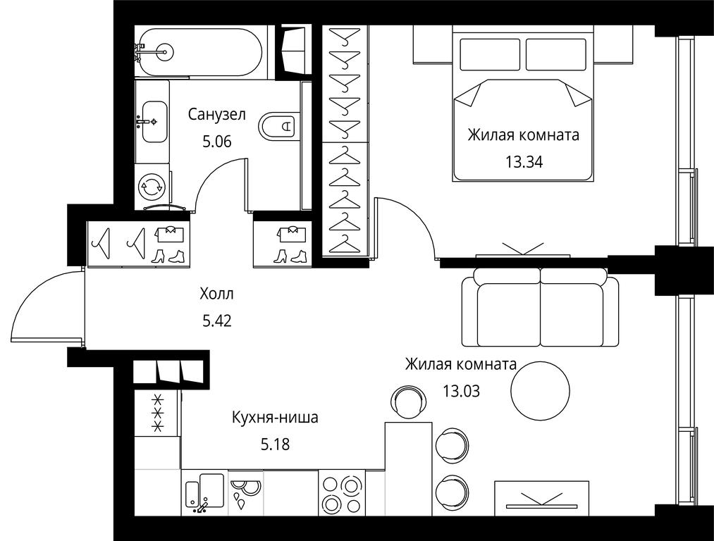 1-BD Apartment Sale, 42.03 sq. m. at City Bay, Volokolamskoye Highway, 95с3, Moscow, Russia #1 1-BD Apartment Sale, 42.03 sq. m. at City Bay, Volokolamskoye Highway, 95с3, Moscow, Russia #1