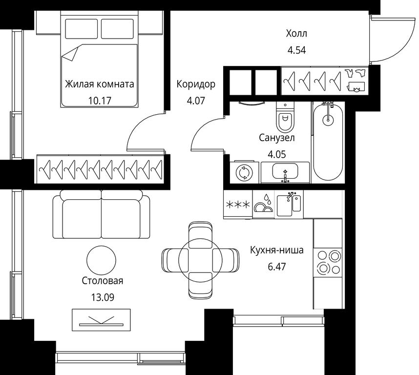1-BD Apartment Sale, 42.39 sq. m. at City Bay, Volokolamskoye Highway, 95с3, Moscow, Russia #1 1-BD Apartment Sale, 42.39 sq. m. at City Bay, Volokolamskoye Highway, 95с3, Moscow, Russia #1