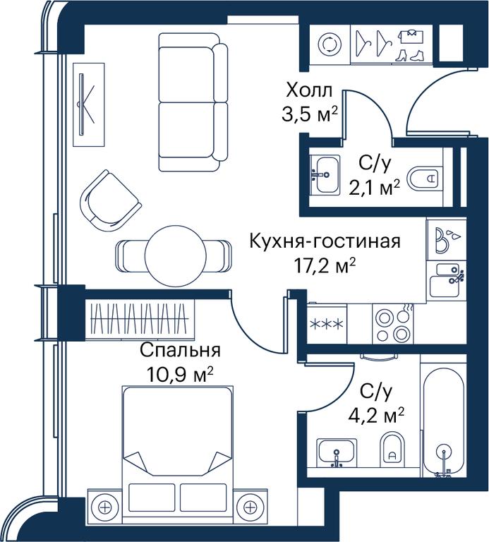 1-BD Apartment Sale, 37.88 sq. m. at City Bay, Volokolamskoye Highway, 95с3, Moscow, Russia #1 1-BD Apartment Sale, 37.88 sq. m. at City Bay, Volokolamskoye Highway, 95с3, Moscow, Russia #1