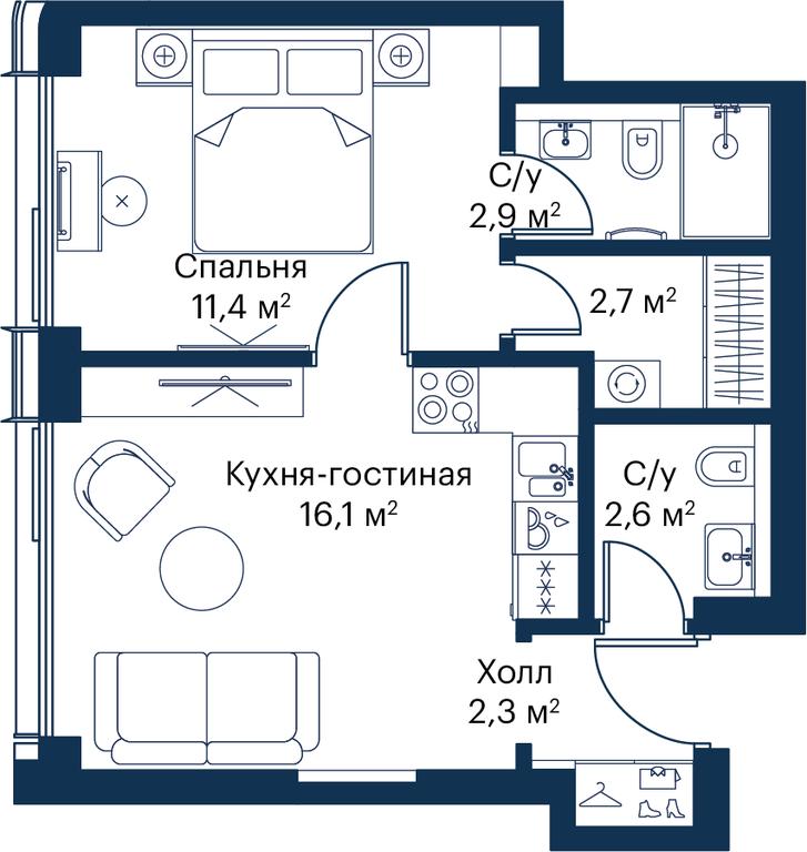 1-BD Apartment Sale, 37.92 sq. m. at City Bay, Volokolamskoye Highway, 95с3, Moscow, Russia #1 1-BD Apartment Sale, 37.92 sq. m. at City Bay, Volokolamskoye Highway, 95с3, Moscow, Russia #1