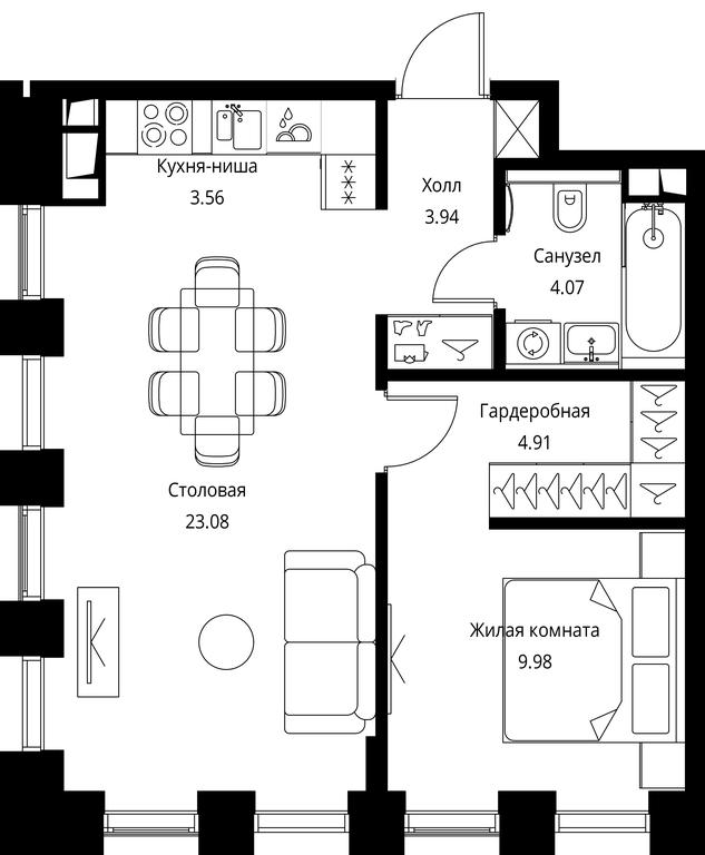 1-BD Apartment Sale, 49.53 sq. m. at City Bay, Volokolamskoye Highway, 95с3, Moscow, Russia #1 1-BD Apartment Sale, 49.53 sq. m. at City Bay, Volokolamskoye Highway, 95с3, Moscow, Russia #1