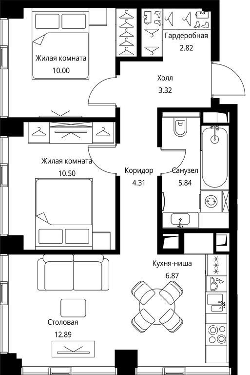 2-BD Apartment Sale, 56.55 sq. m. at City Bay, Volokolamskoye Highway, 95с3, Moscow, Russia #1 2-BD Apartment Sale, 56.55 sq. m. at City Bay, Volokolamskoye Highway, 95с3, Moscow, Russia #1
