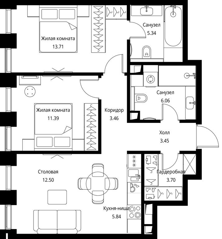 2-BD Apartment Sale, 65.45 sq. m. at City Bay, Volokolamskoye Highway, 95с3, Moscow, Russia #1 2-BD Apartment Sale, 65.45 sq. m. at City Bay, Volokolamskoye Highway, 95с3, Moscow, Russia #1