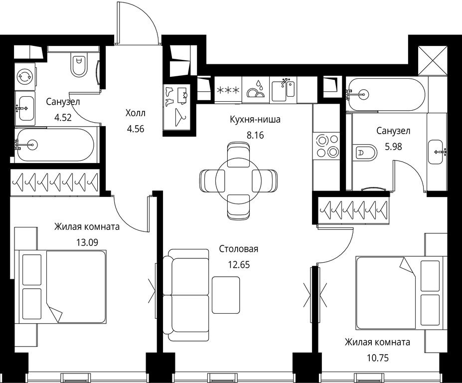 2-BD Apartment Sale, 59.71 sq. m. at City Bay, Volokolamskoye Highway, 95с3, Moscow, Russia #1 2-BD Apartment Sale, 59.71 sq. m. at City Bay, Volokolamskoye Highway, 95с3, Moscow, Russia #1