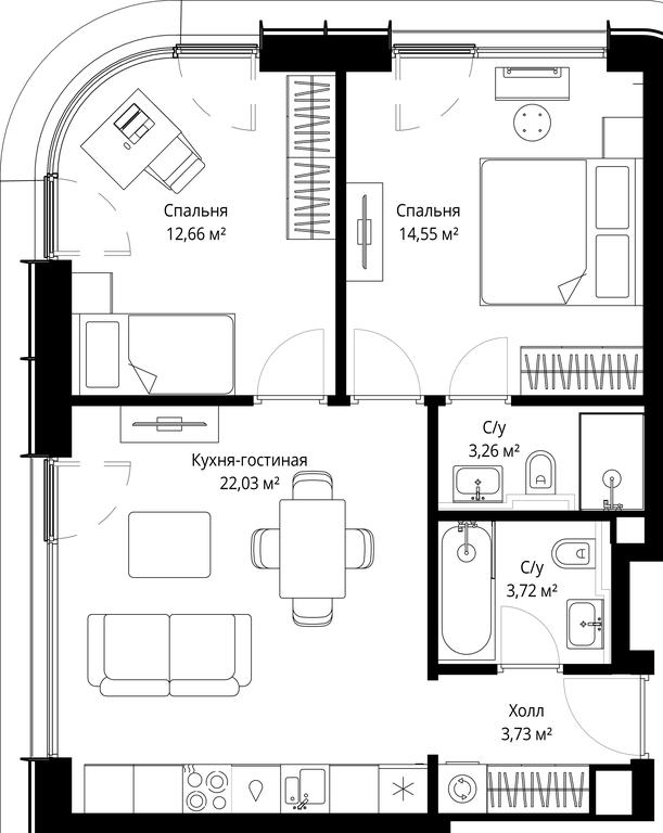 Продажа 2-комн. квартиры, 59,95 м² в ЖК «Сити Бэй (City Bay)», Волоколамское шоссе, 95с3, Москва, Россия #2 Продажа 2-комн. квартиры, 59,95 м² в ЖК «Сити Бэй (City Bay)», Волоколамское шоссе, 95с3, Москва, Россия #2
