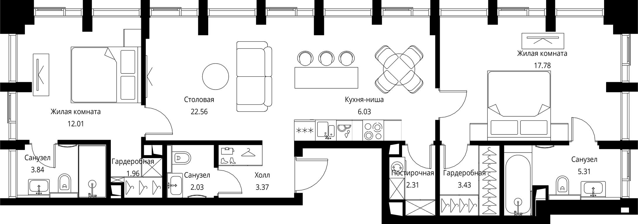 2-BD Apartment Sale, 80.63 sq. m. at City Bay, Volokolamskoye Highway, 95с3, Moscow, Russia #1 2-BD Apartment Sale, 80.63 sq. m. at City Bay, Volokolamskoye Highway, 95с3, Moscow, Russia #1