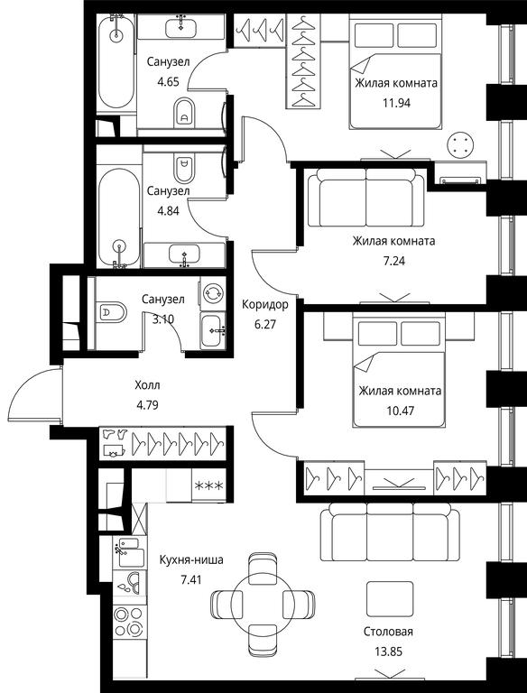 3-BD Apartment Sale, 74.56平方米 at City Bay, Volokolamskoye Highway, 95с3, Moscow, Russia #1 3-BD Apartment Sale, 74.56平方米 at City Bay, Volokolamskoye Highway, 95с3, Moscow, Russia #1