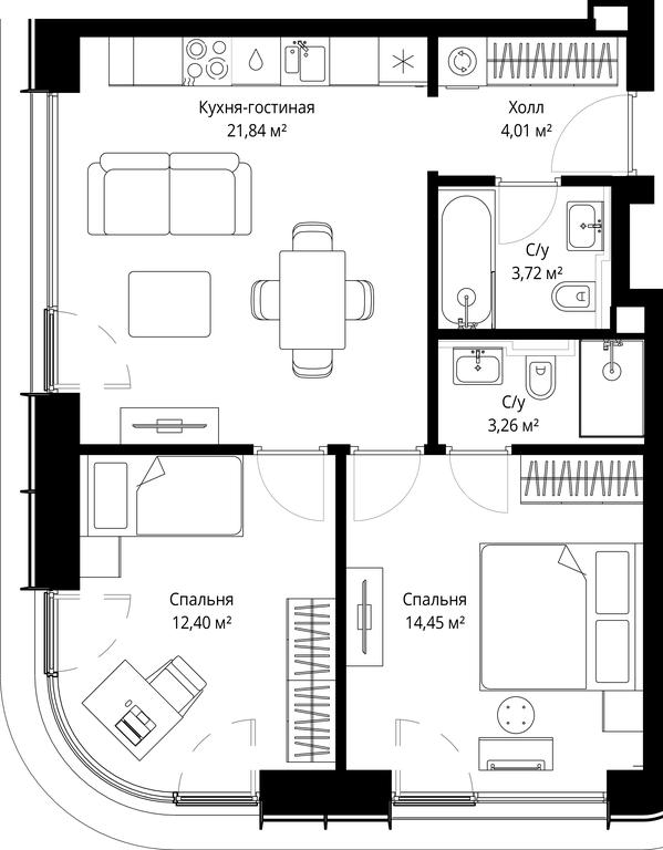 Продажа 2-комн. квартиры, 59,68 м² в ЖК «Сити Бэй (City Bay)», Волоколамское шоссе, 95с3, Москва, Россия #2 Продажа 2-комн. квартиры, 59,68 м² в ЖК «Сити Бэй (City Bay)», Волоколамское шоссе, 95с3, Москва, Россия #2