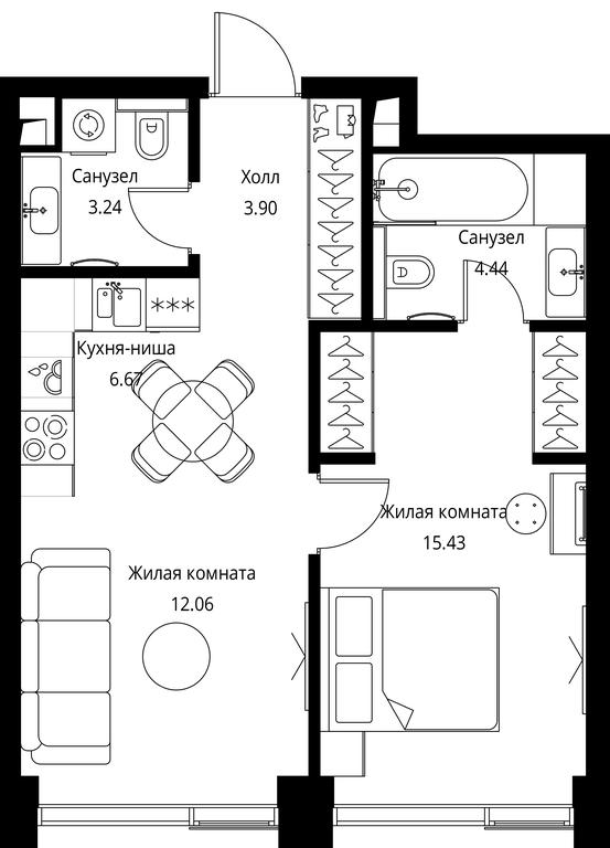3-BD Apartment Sale, 89.19 sq. m. at City Bay, Volokolamskoye Highway, 95с3, Moscow, Russia #1 3-BD Apartment Sale, 89.19 sq. m. at City Bay, Volokolamskoye Highway, 95с3, Moscow, Russia #1