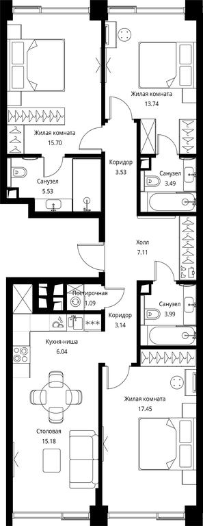 3-BD Apartment Sale, 95.99 sq. m. at City Bay, Volokolamskoye Highway, 95с3, Moscow, Russia #1 3-BD Apartment Sale, 95.99 sq. m. at City Bay, Volokolamskoye Highway, 95с3, Moscow, Russia #1