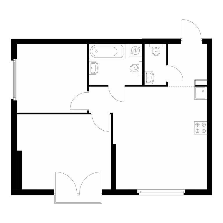 2-BD Apartment Sale, 58.5平方米 at Barklaya 6, Barklaya Street, 6, Moscow, Russia #1